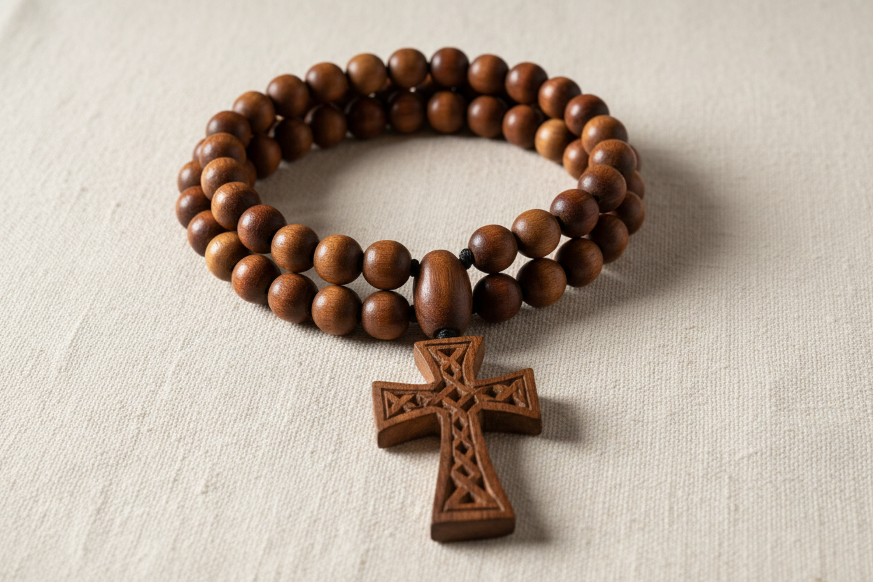 an ethiopian orthodox wooden rosery.